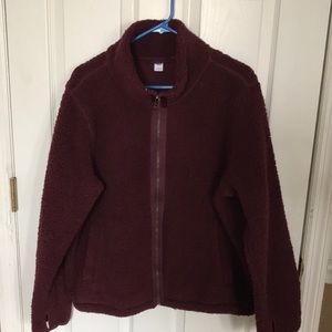 Burgundy slouchy Sherpa